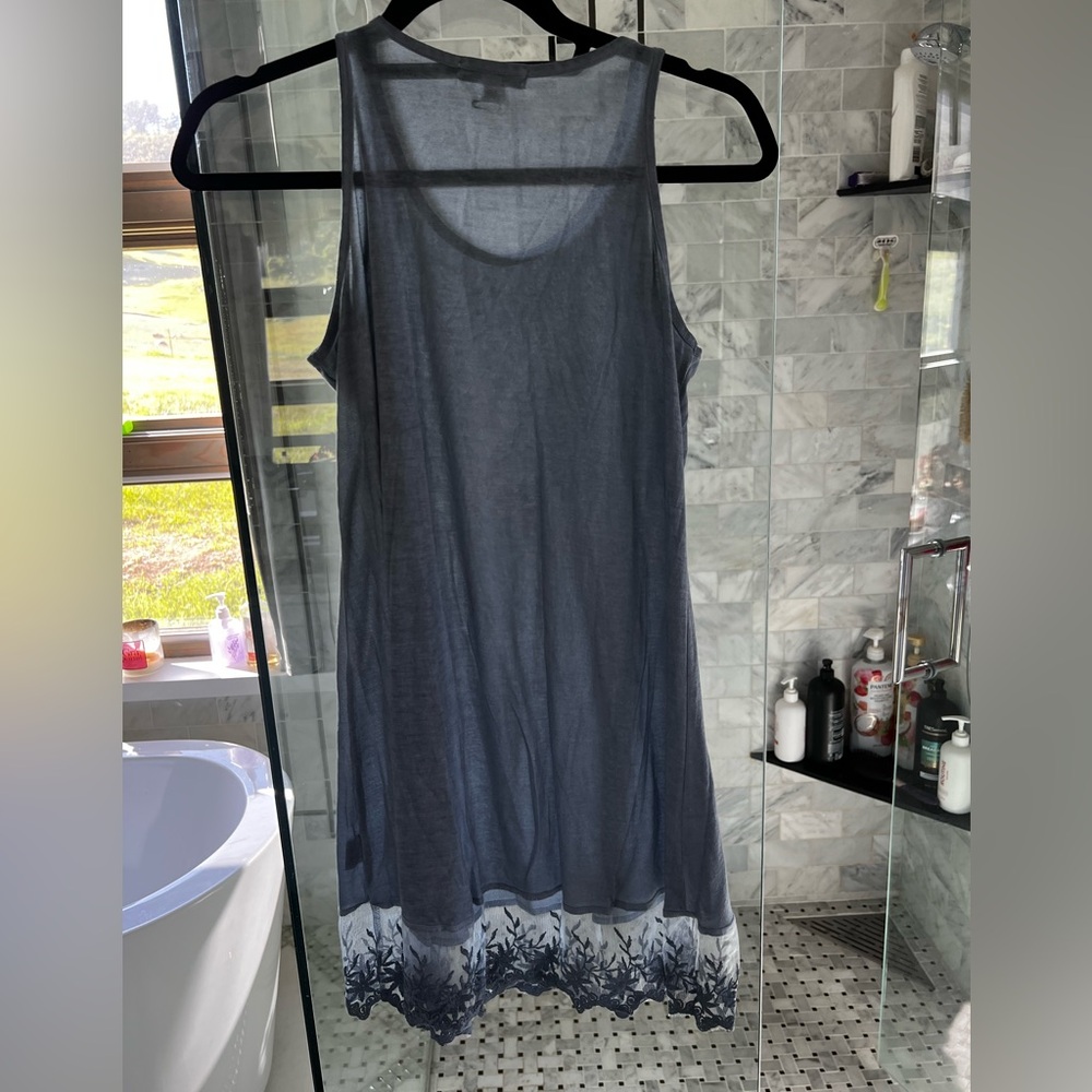 Elegant Dusty Blue Sleeveless Dress